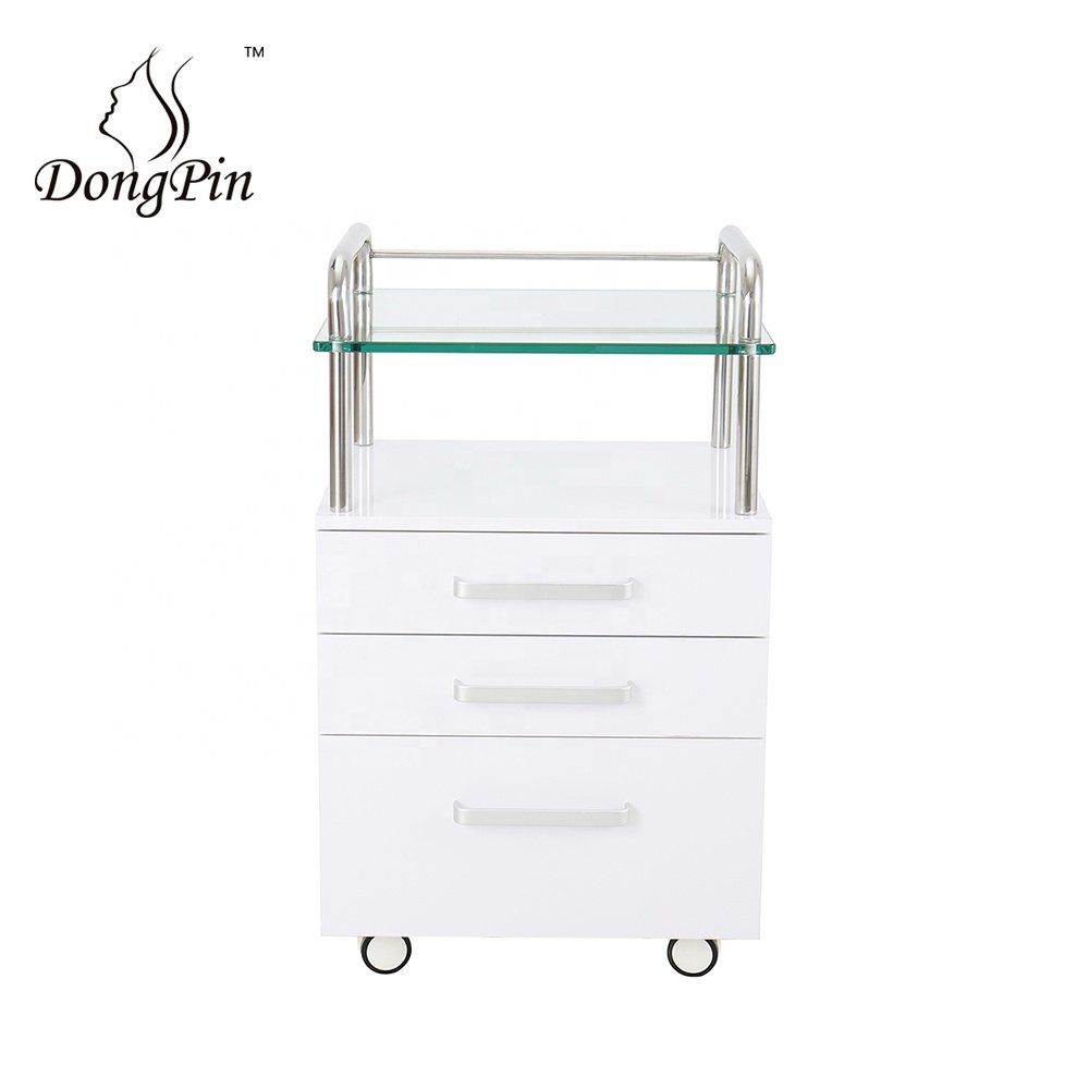 carro de belleza lockable salon trolley beauty trolley in white