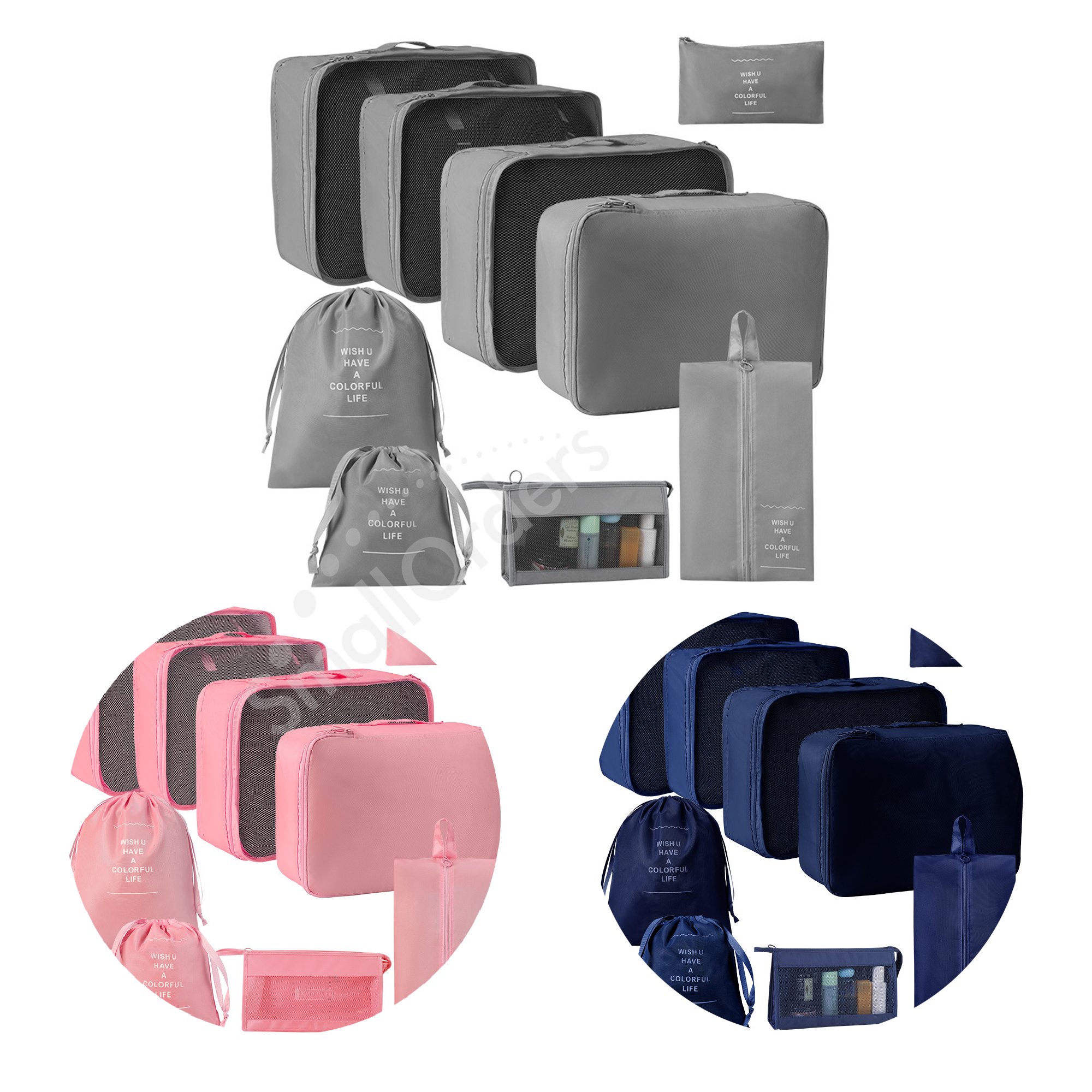 Custom Logo Print 7-Piece Travel Luggage Bags for Wedding Promotion Insurance Agriculture Education Perfect Thank You Gifts