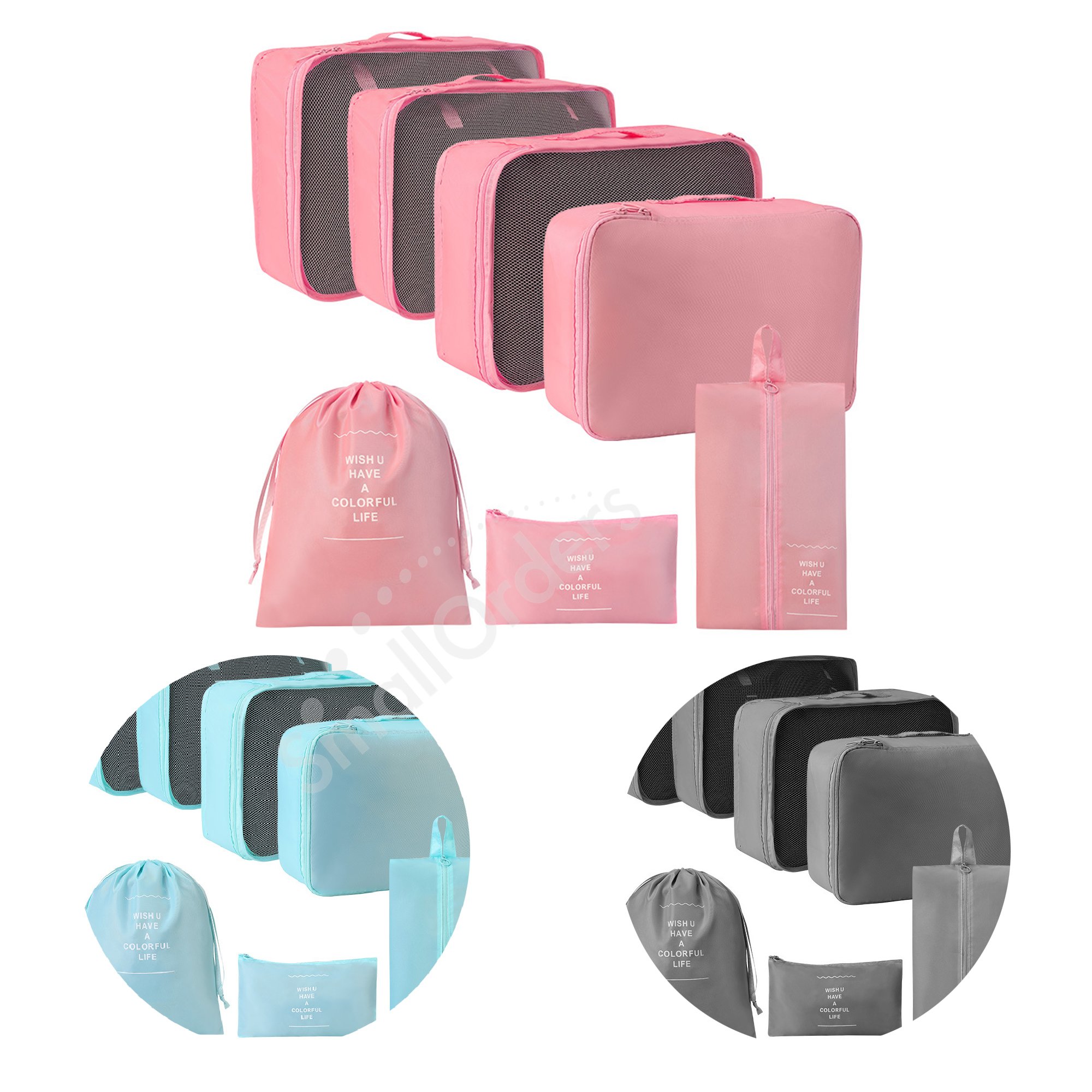 Custom Logo Print 7-Piece Travel Luggage Bags for Wedding Promotion Insurance Agriculture Education Perfect Thank You Gifts