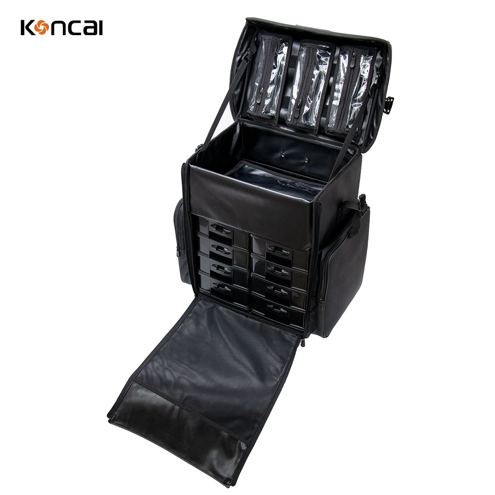 FAMA Makeup Train Case on wheels MUA Cosmetic Trolley Case Salon Beauty Box