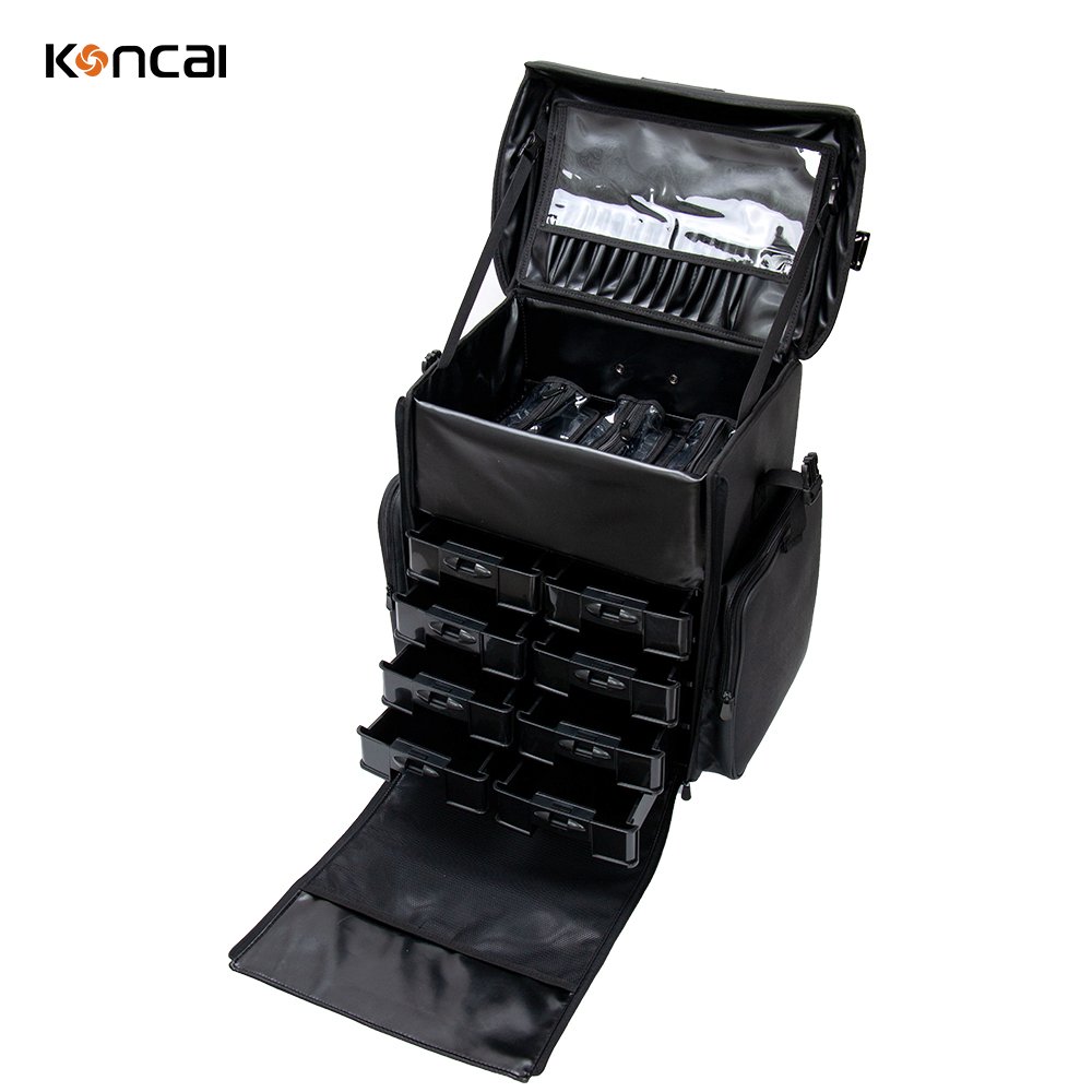 FAMA Makeup Train Case on wheels MUA Cosmetic Trolley Case Salon Beauty Box