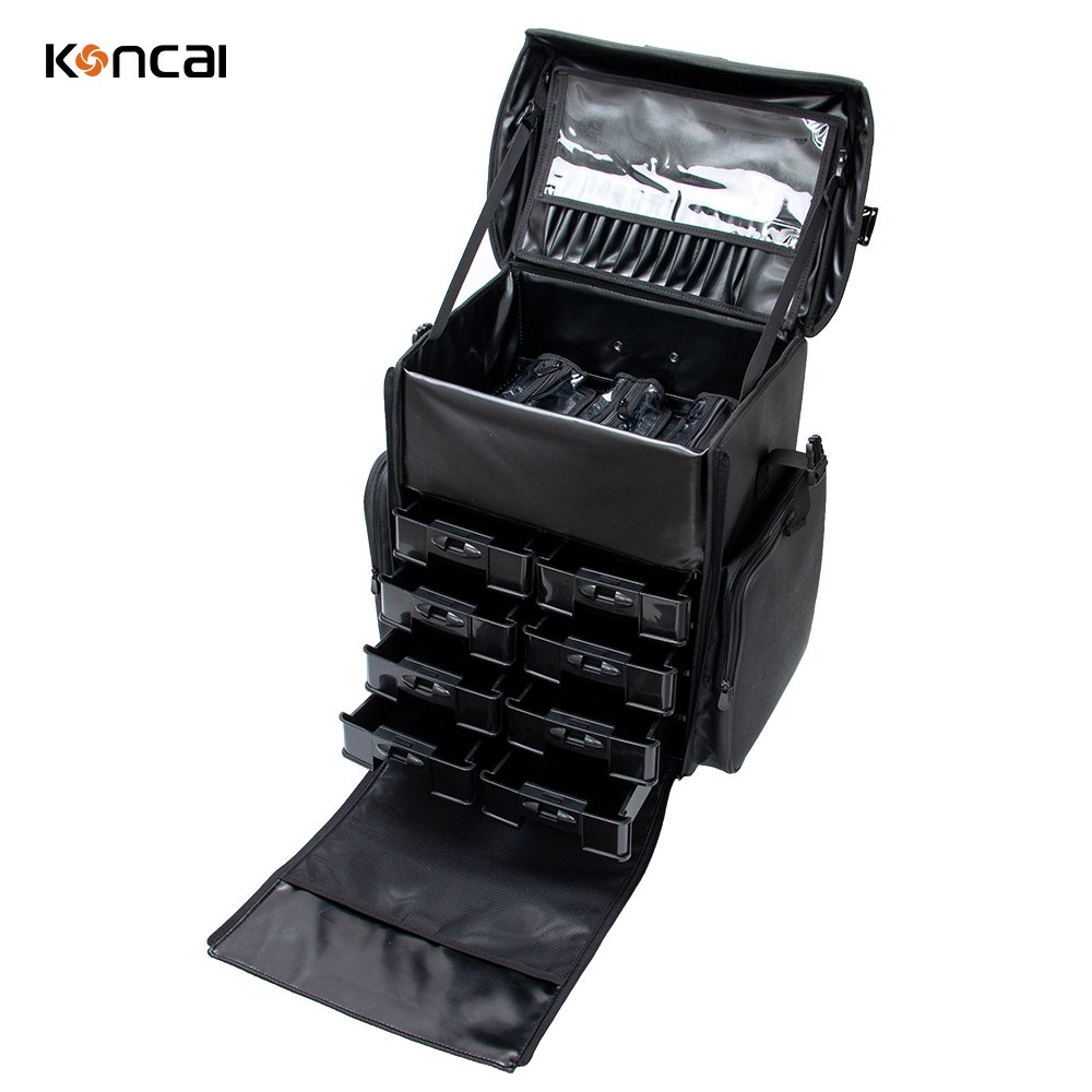 FAMA Makeup Train Case on wheels MUA Cosmetic Trolley Case Salon Beauty Box