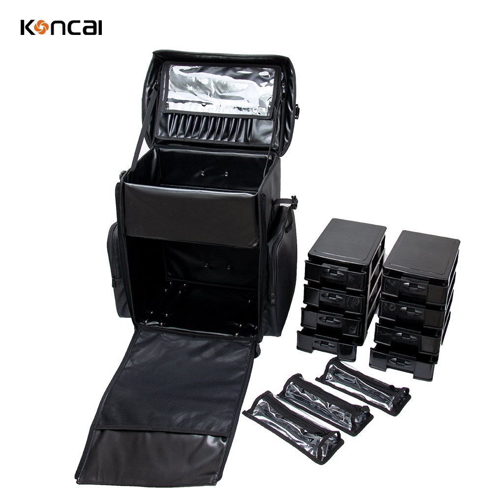 FAMA Makeup Train Case on wheels MUA Cosmetic Trolley Case Salon Beauty Box