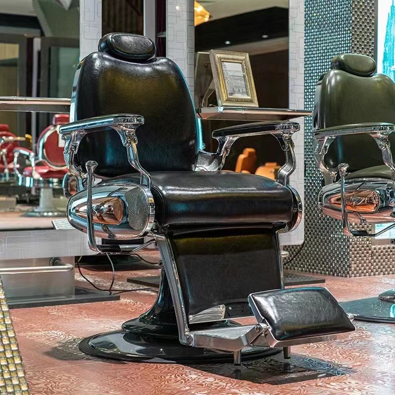 Hot Sale Antique Heavy Duty Hydraulic Stainless Steel Vintage Beauty Furniture Styling Hair Salon Barber Chair