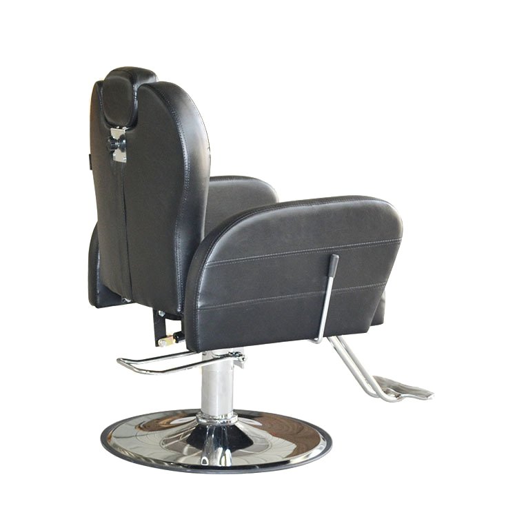 Professional hydraulic pump all black synthetic leather salon barber shop chair for men