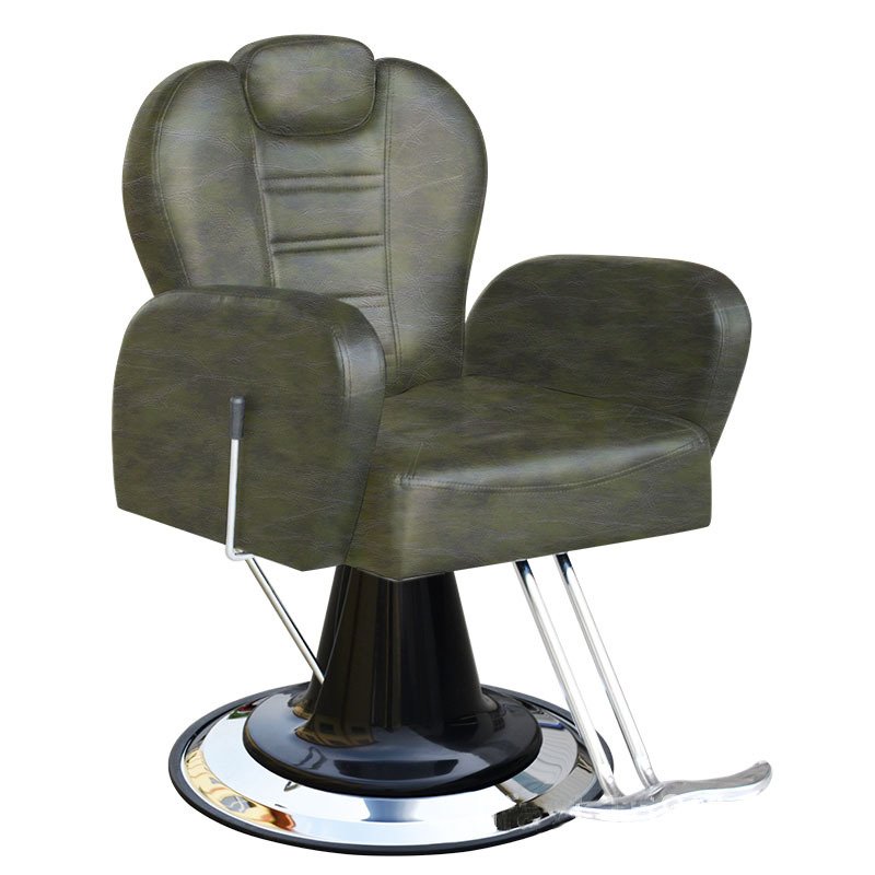 Professional hydraulic pump all black synthetic leather salon barber shop chair for men