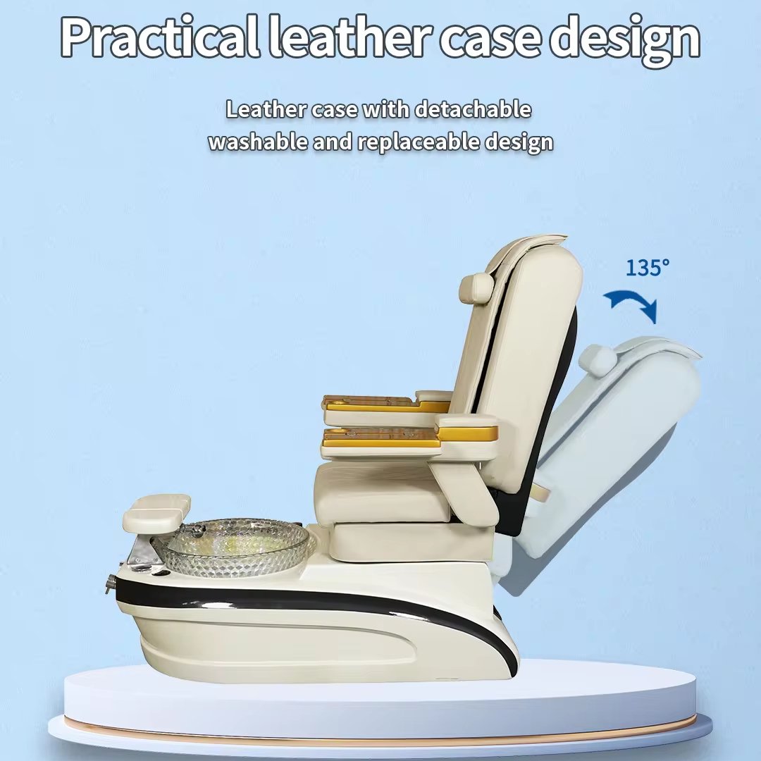 Luxury Beauty Nail Salon Furniture Stainless Steel Modern Pipeless Whirlpool Pedicure Spa Massage Chair