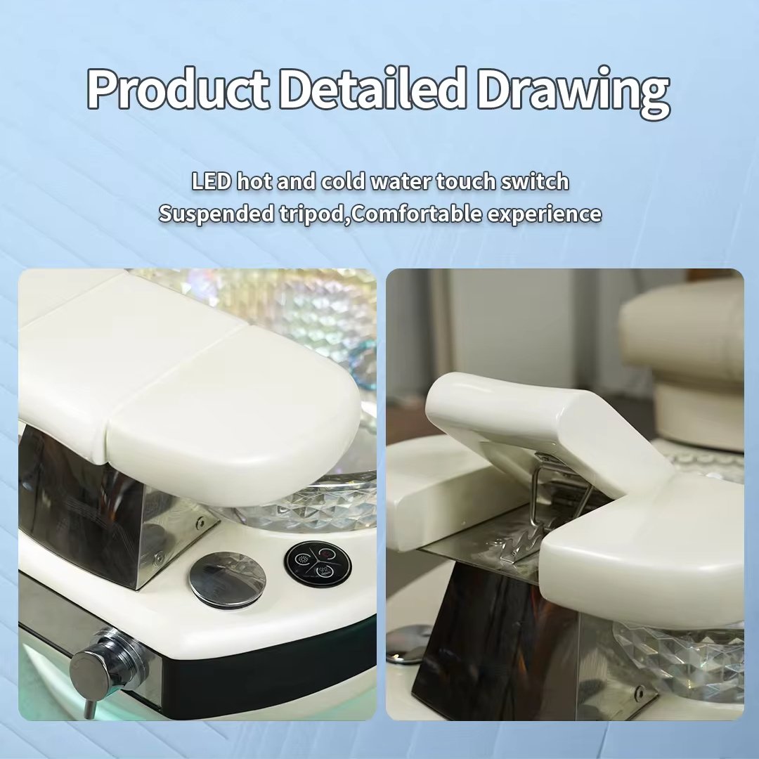 Luxury Beauty Nail Salon Furniture Stainless Steel Modern Pipeless Whirlpool Pedicure Spa Massage Chair