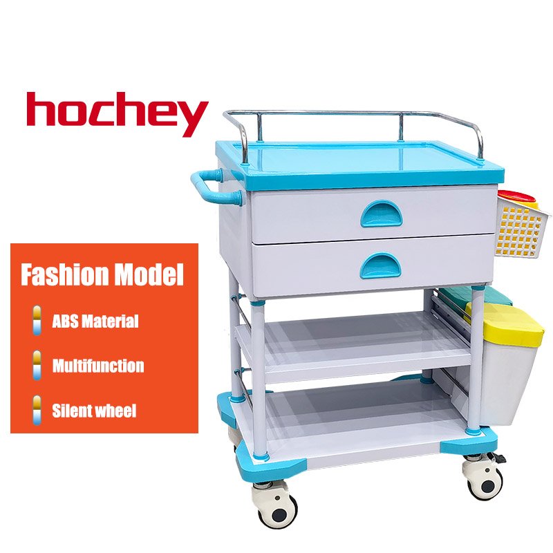 Hochey Hospital Medical ABS Nursing Treatment Trolley Cart With Drawers Beauty Salon Trolley