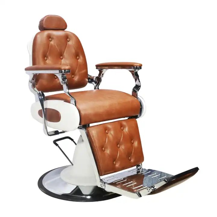 Men's barber chair with headrest reclining barber chair black barber chair