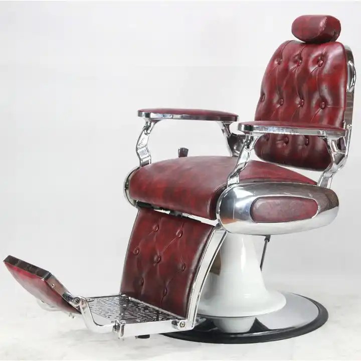 Men's barber chair with headrest reclining barber chair black barber chair