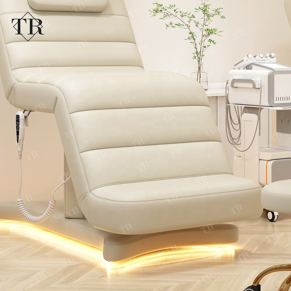 Turri Unique Luxury Curved Aesthetic Lash Extension Bed Eyelashes Bed Lounger Chair Furniture Set with trolley light