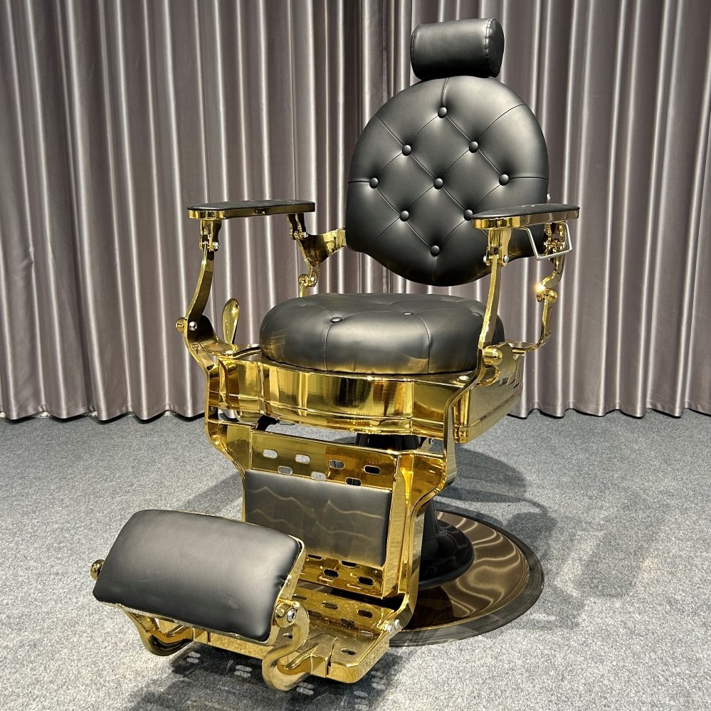 Salon Barbershop equipped with vintage shaving chairs reclining barber chairs