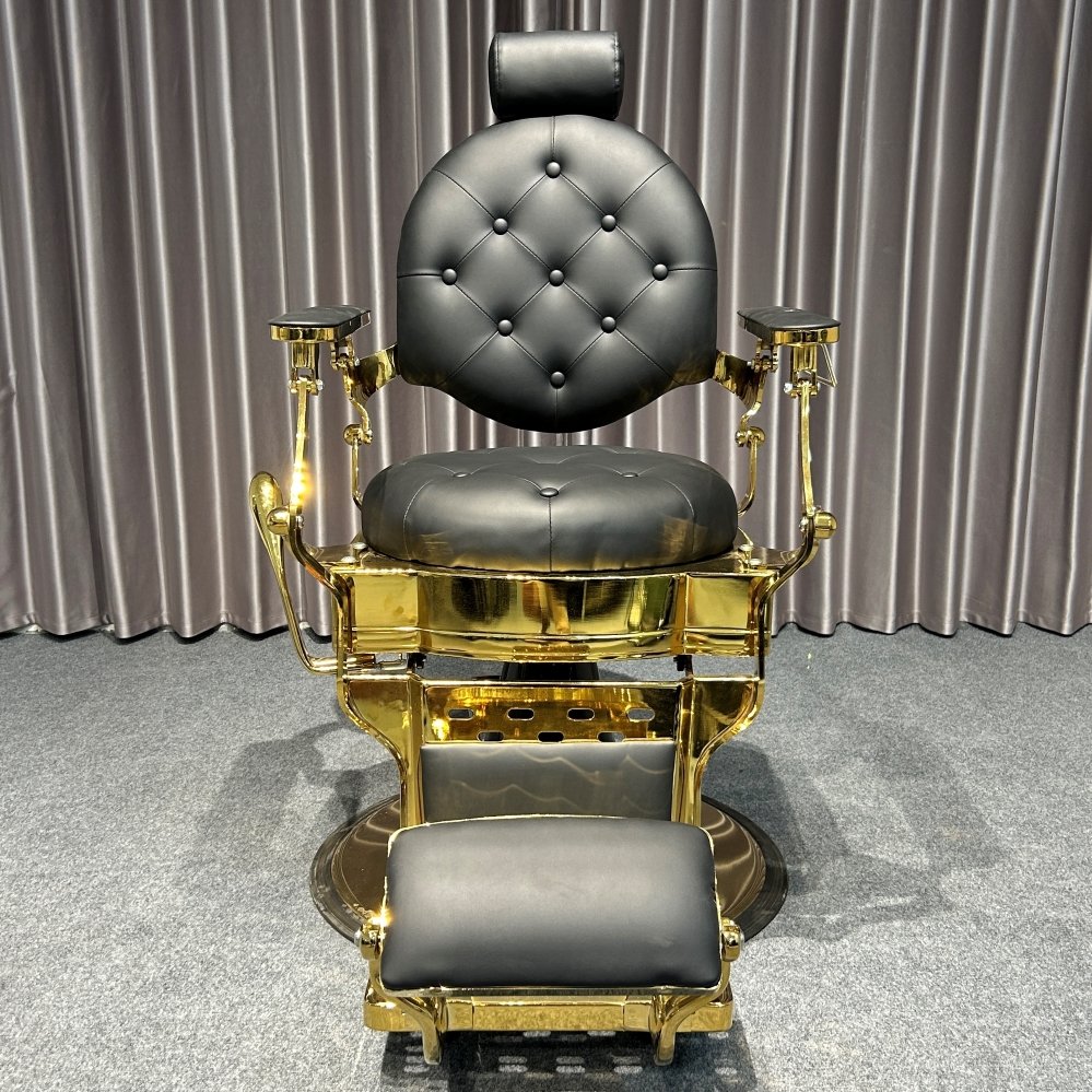Salon Barbershop equipped with vintage shaving chairs reclining barber chairs