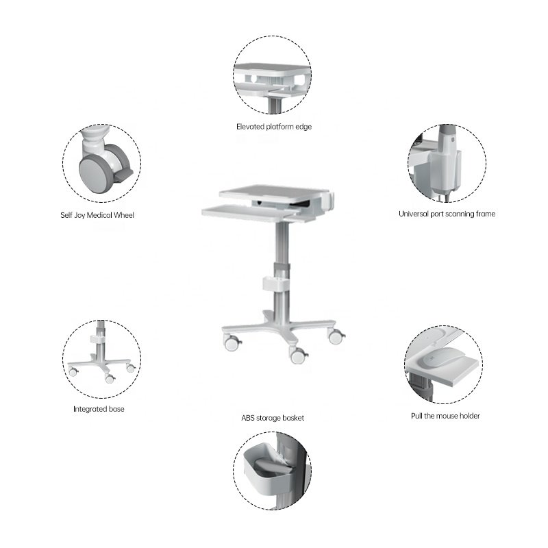 Medical Dental Device Laptop Cart With Socket Clinic Machine Trolley Stand Beauty Salon Aesthetic Spa Trolley Hand Carts