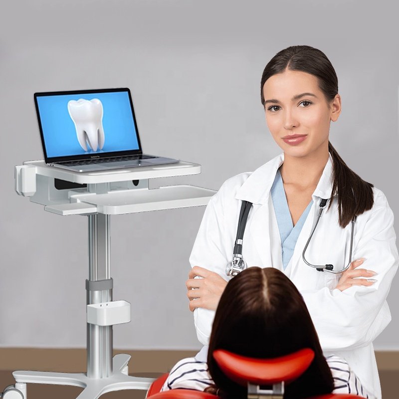 Medical Dental Device Laptop Cart With Socket Clinic Machine Trolley Stand Beauty Salon Aesthetic Spa Trolley Hand Carts