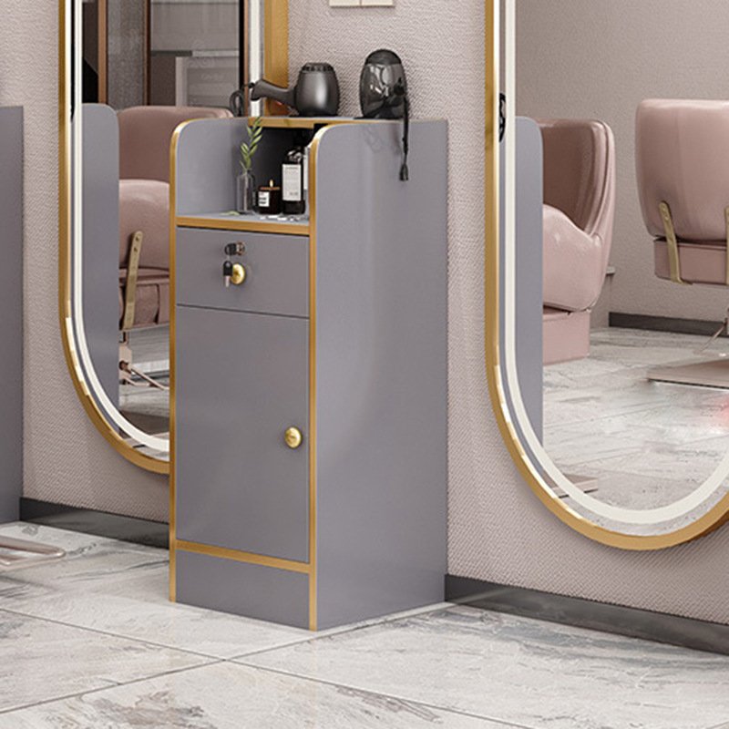 Wood Salon Furniture Hair Salon Commodity Shelf Beauty Salon Tool Cabinet Barber Station Gold Storage Cabinet