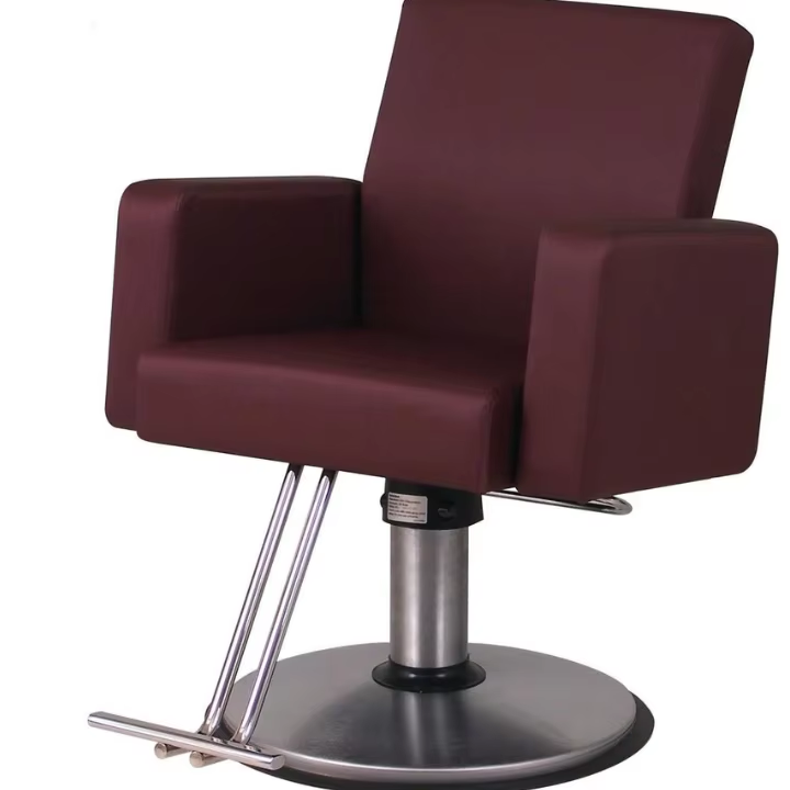 Modern Simple Leather Metal Iron Chrome PU Ceramic Aluminium Barber Chair for Hotels Workshops Gyms Hair Cutting Salon Furniture