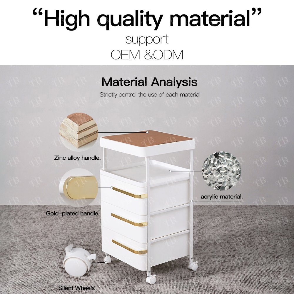 Turri Professional Abs Plastic Salon Trolley With Drawers Salon Furniture Equipment Styling Station Rolling Tool Trolley