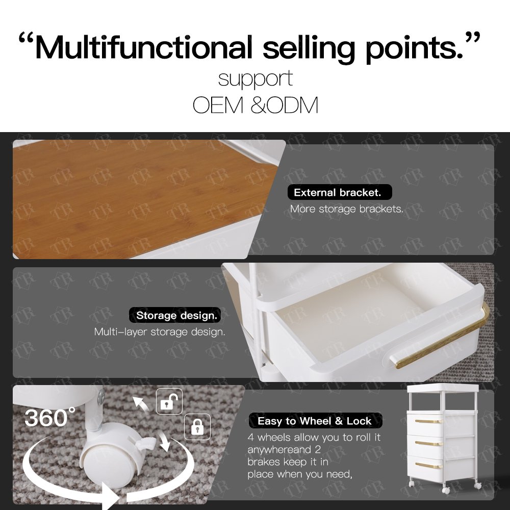 Turri Professional Abs Plastic Salon Trolley With Drawers Salon Furniture Equipment Styling Station Rolling Tool Trolley
