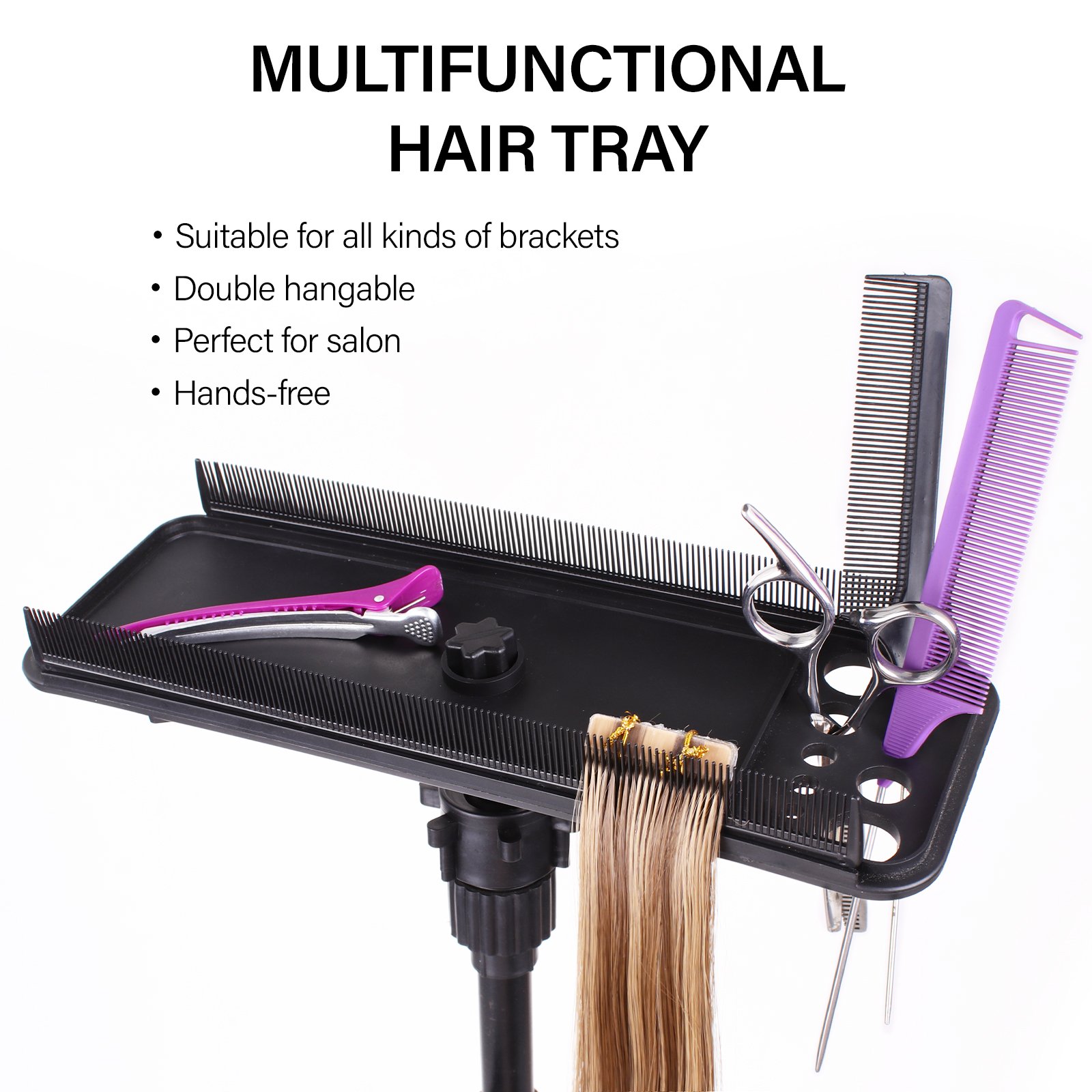 Wholesale Plastic 12 Hole with 2pcs Hair Extension Holder Multifunction Tray for I Tip/Tape Hair Extensions Tools