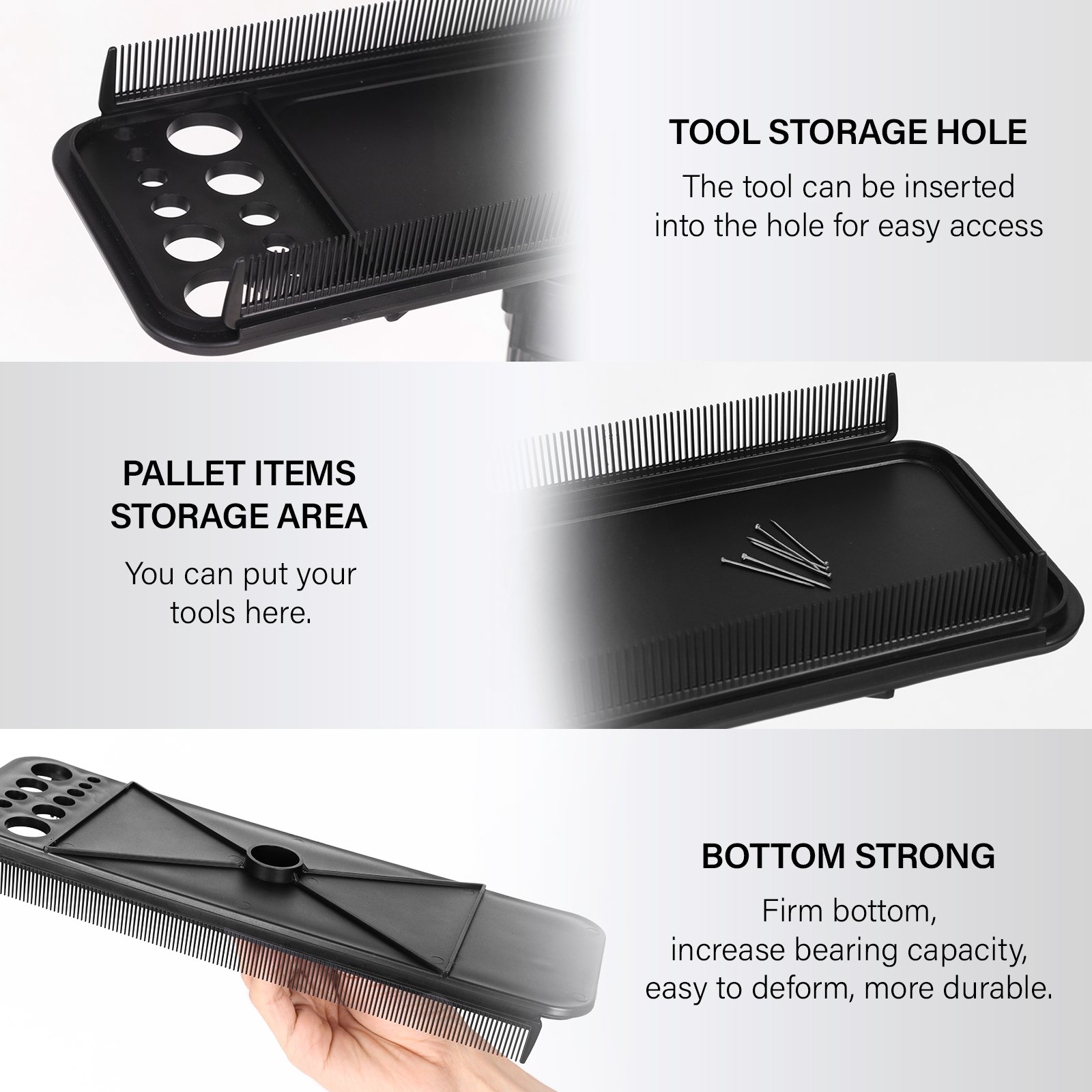 Wholesale Plastic 12 Hole with 2pcs Hair Extension Holder Multifunction Tray for I Tip/Tape Hair Extensions Tools
