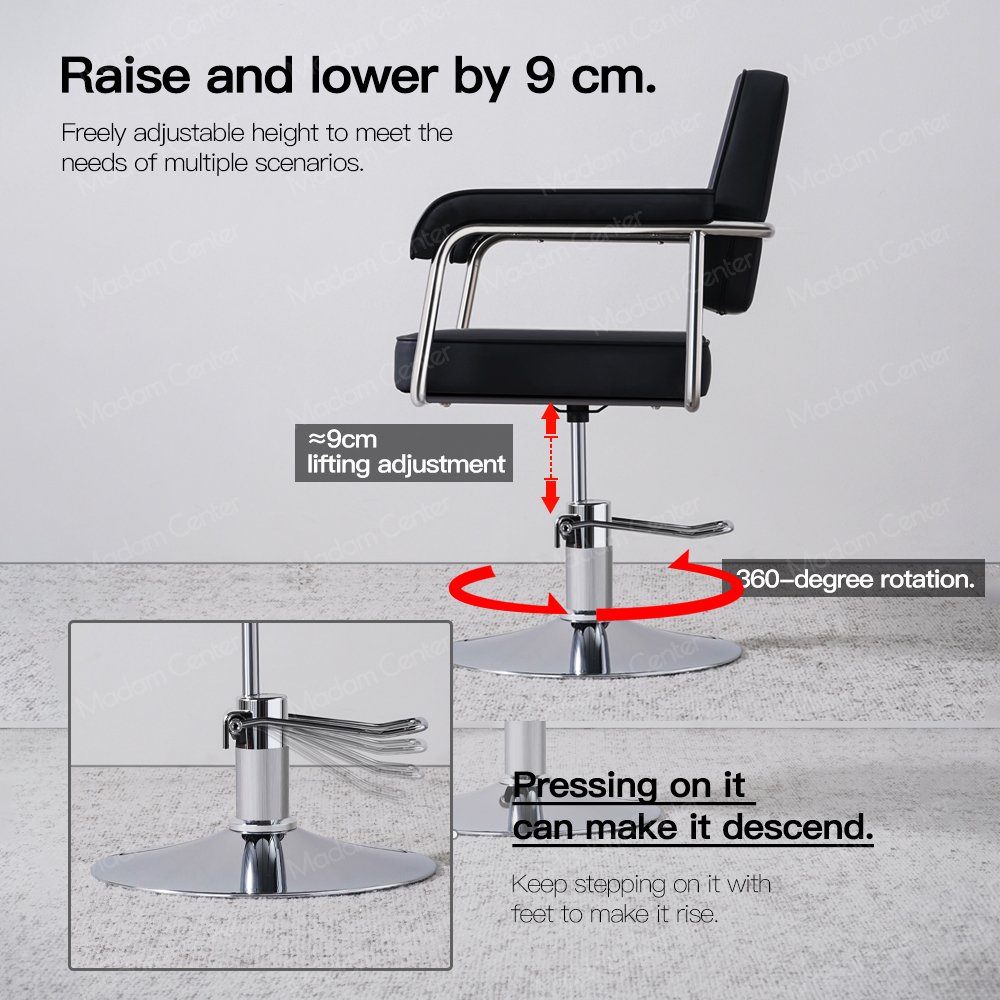 Madamcenter Barber Chair Hairdressing Hydraulic Recliner Chair Vintage Hair Salon Barber Hairdressing Shaving Cutting Chair