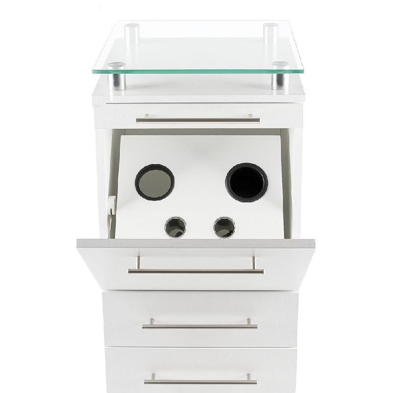 2021 New European Custom Styling Heavy Duty White High Gloss Salon Trolley Wooden Salon Trolley
