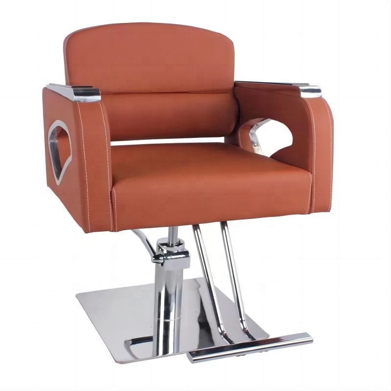 Brown Hairdressing Salon Chair Barber Chairs Modern Synthetic Leather Barber Shop Chairs
