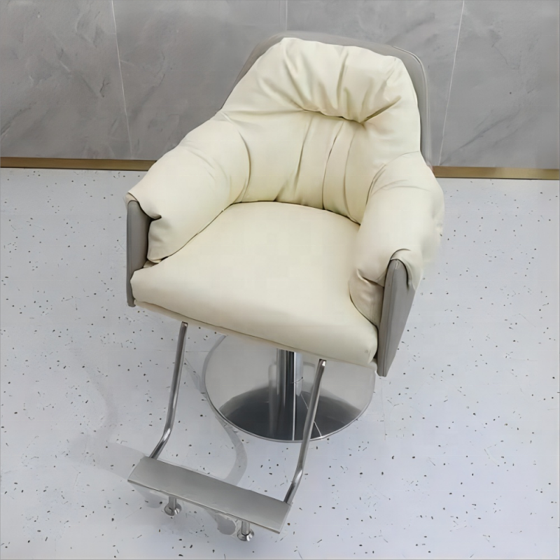 Brown Hairdressing Salon Chair Barber Chairs Modern Synthetic Leather Barber Shop Chairs