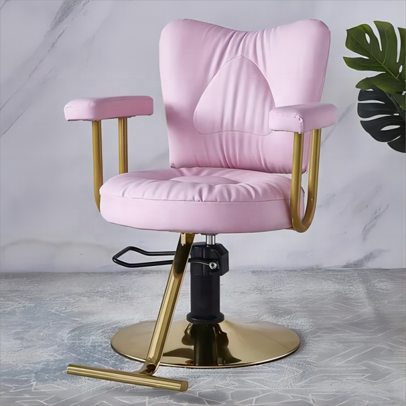 Brown Hairdressing Salon Chair Barber Chairs Modern Synthetic Leather Barber Shop Chairs