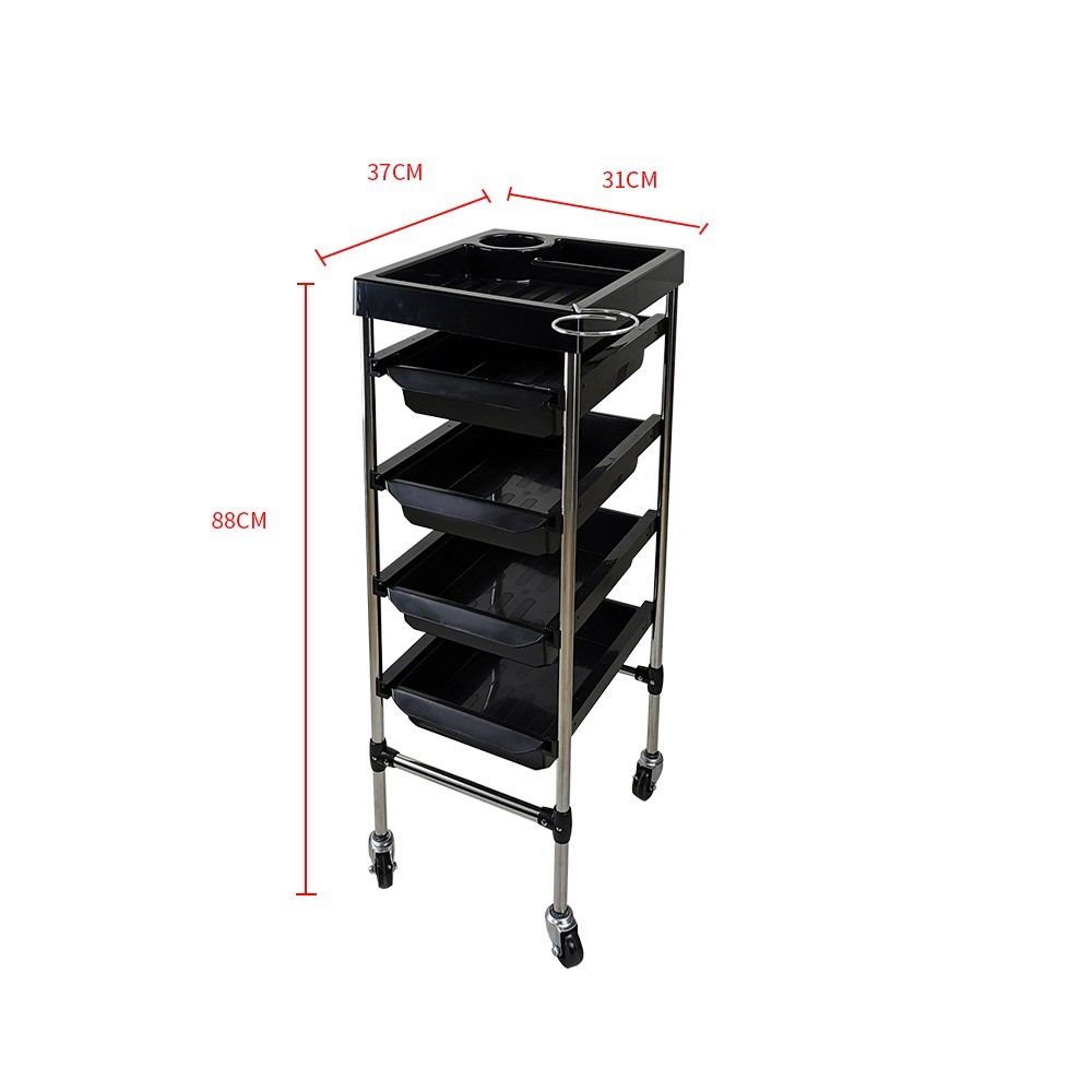 Modern design hair salon trolley with plastic storage tray Spa hair trolley for barber store Home living room Gym use