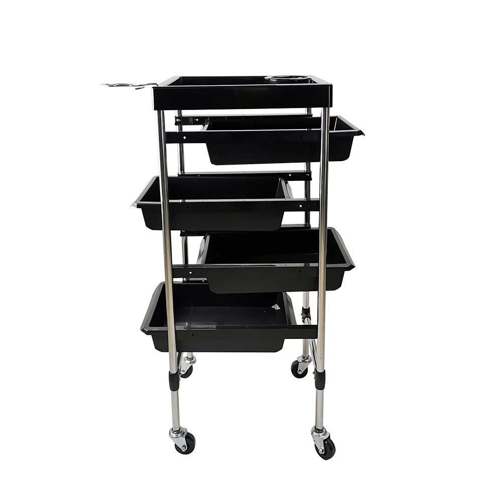 Modern design hair salon trolley with plastic storage tray Spa hair trolley for barber store Home living room Gym use