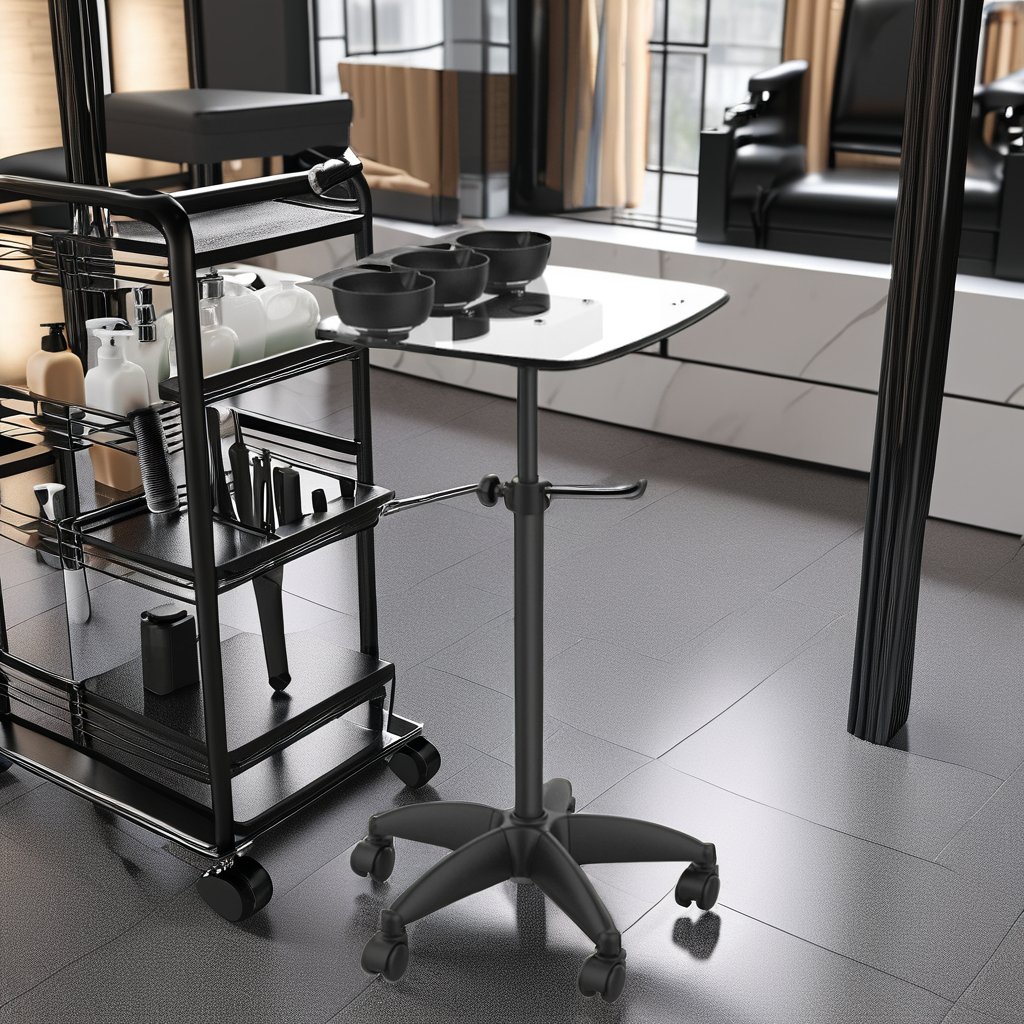 Acrylic Trolley Plastic Acrylic Salon Trolley Hot Sale Plastic Feet 5 Wheels Modern Design Hairdressing For Salon Barber Shop