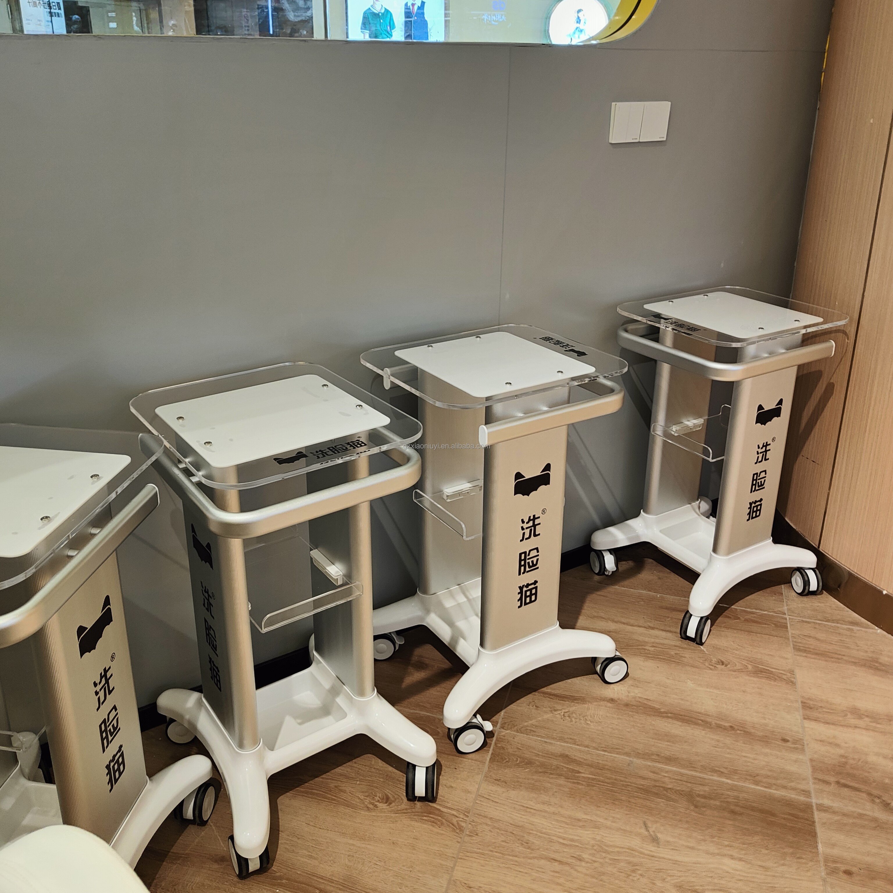 Factory Price White Portable Laser heavy duty machine trolley medical trolly IPL ND YAG laser ems RF machine trolly stand