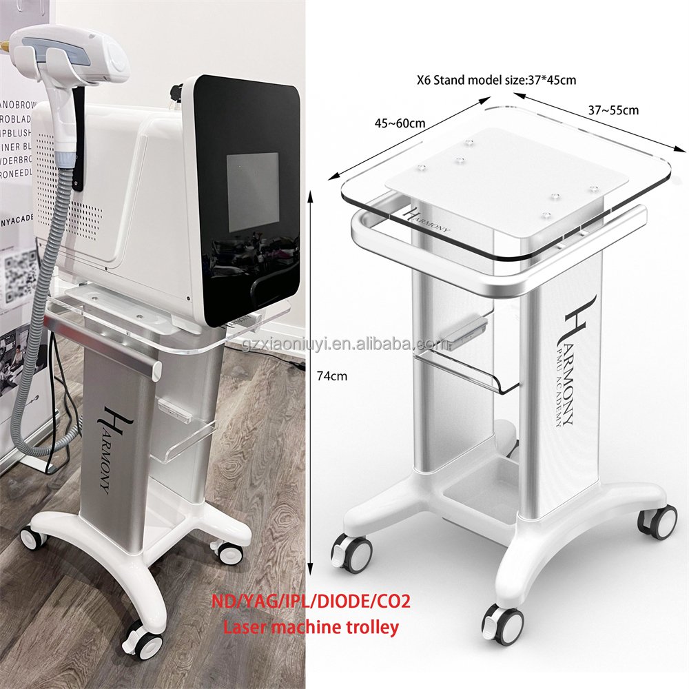 Factory Price White Portable Laser heavy duty machine trolley medical trolly IPL ND YAG laser ems RF machine trolly stand