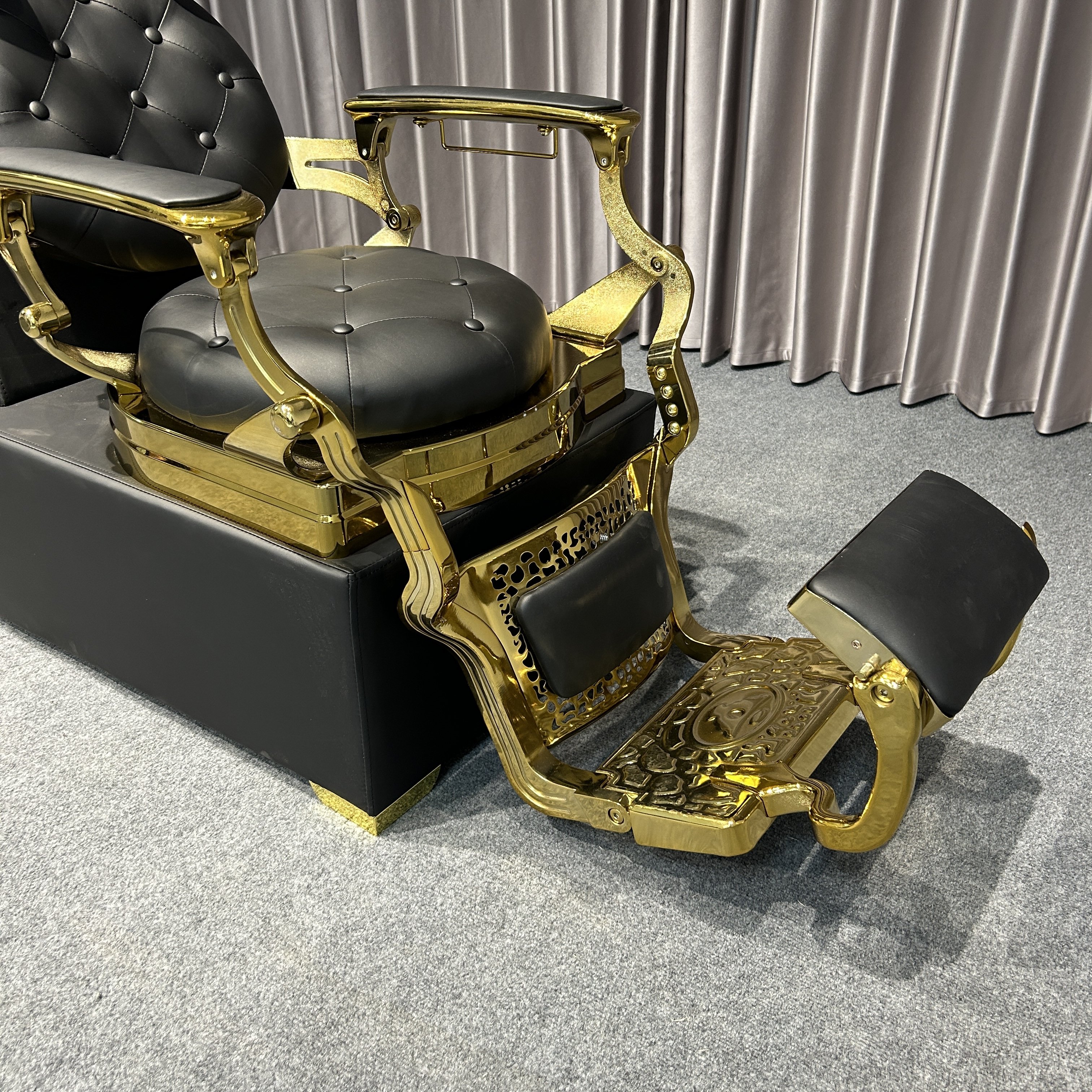 Modern Luxury Hair Salon Barber Chair with Bowl for Men PU Leather Spa Furniture for Barbershop