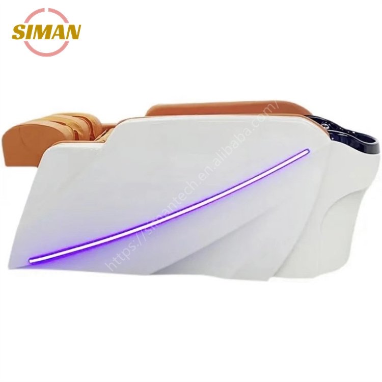 Siman massage shampoo bed spa salon hair washing unit with leg lifting salon equipment optional head therapy and steamer