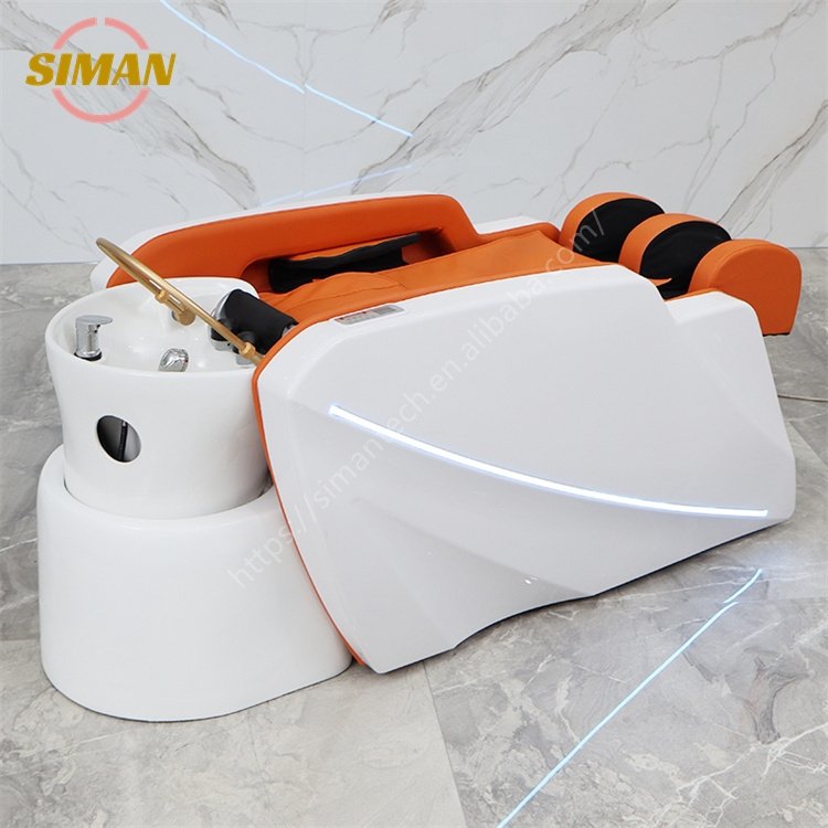 Siman massage shampoo bed spa salon hair washing unit with leg lifting salon equipment optional head therapy and steamer