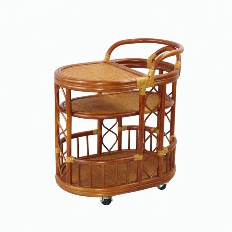 Hot Sale 100% Indonesia Modern MIdcentury Classic Custom Model Rattan Kitchen Restaurant Single Double Low High Trolley Cart