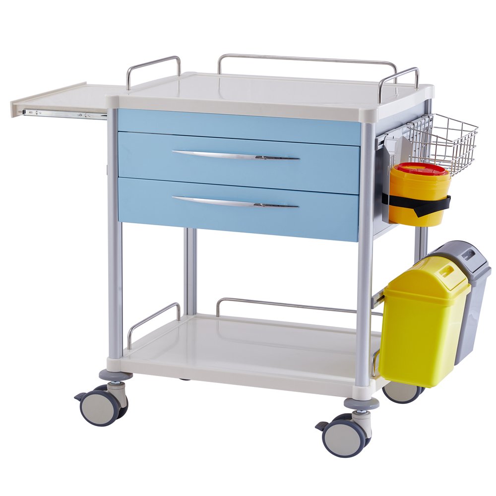 MC-09 Wholesale Hospital Utility Multifunctional Nursing Cart Multi Layer ABS Durable and Sturdy Medical Trolley