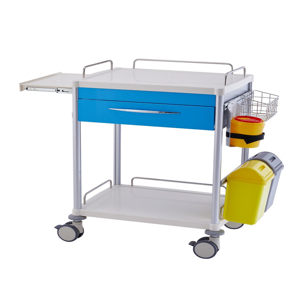 MC-09 Wholesale Hospital Utility Multifunctional Nursing Cart Multi Layer ABS Durable and Sturdy Medical Trolley