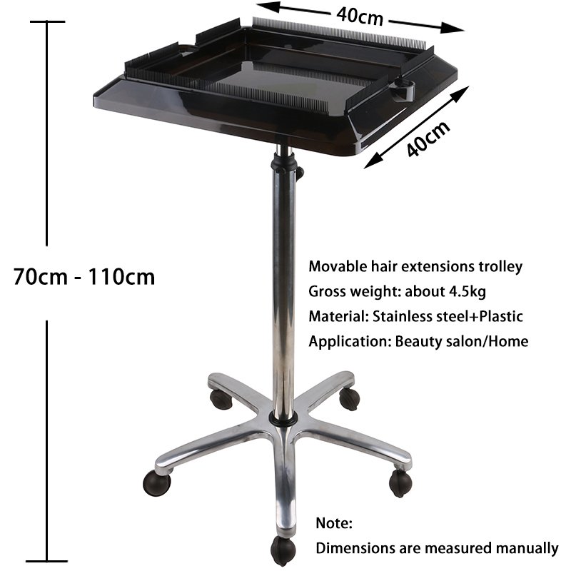Hot Sale Hair Extension Tools Hairdressing Movable Stainless Steel Beauty Salon Trolley for I Tip Hair Extension
