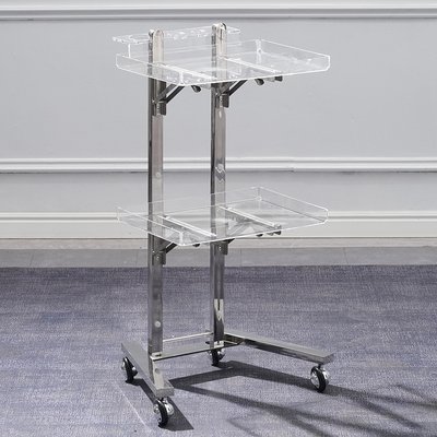 Hot Sale Foldable Special Gold And Silver Hair Shop Mobile Stainless Steel Rolling Cart Drawer Beauty Salon Trolley