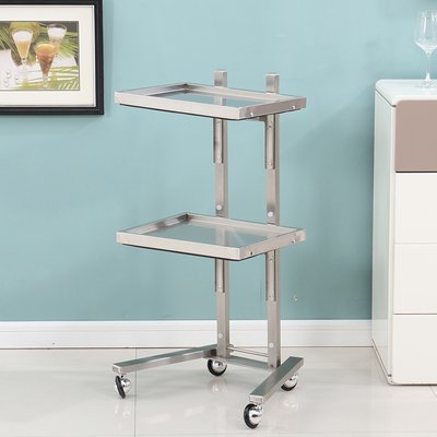 Hot Sale Foldable Special Gold And Silver Hair Shop Mobile Stainless Steel Rolling Cart Drawer Beauty Salon Trolley