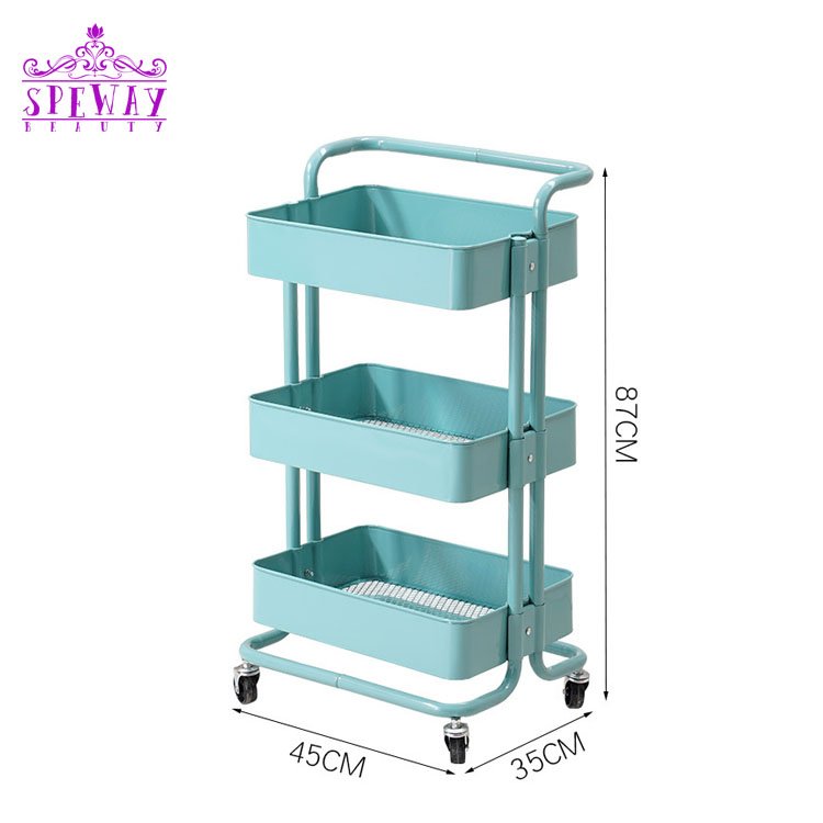 cheap salon Multifunction 3 shelves carts movable trolley for sale