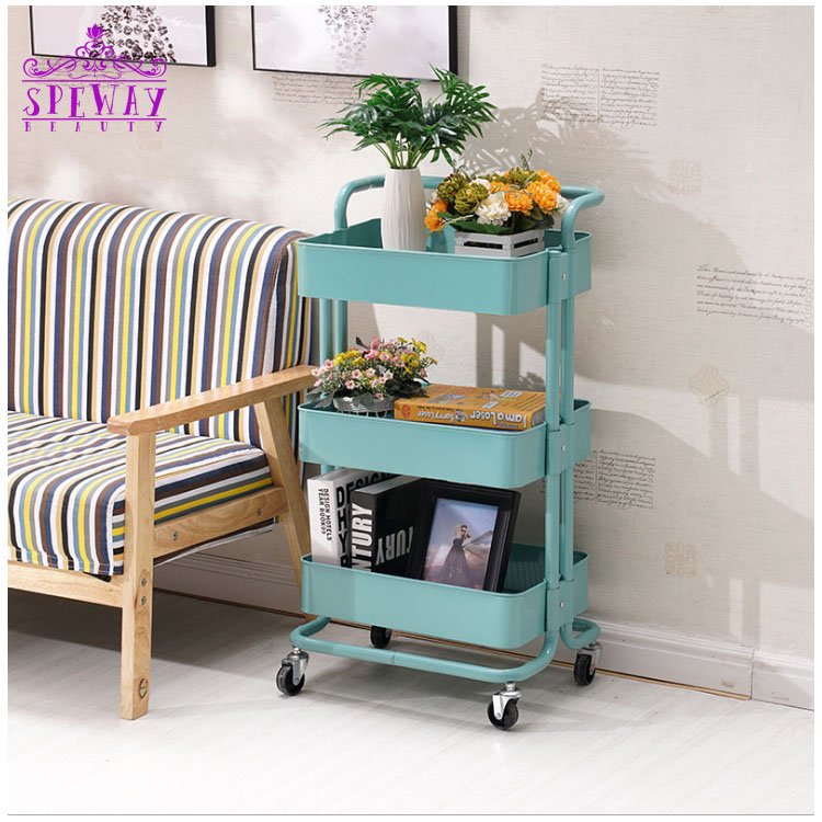 cheap salon Multifunction 3 shelves carts movable trolley for sale