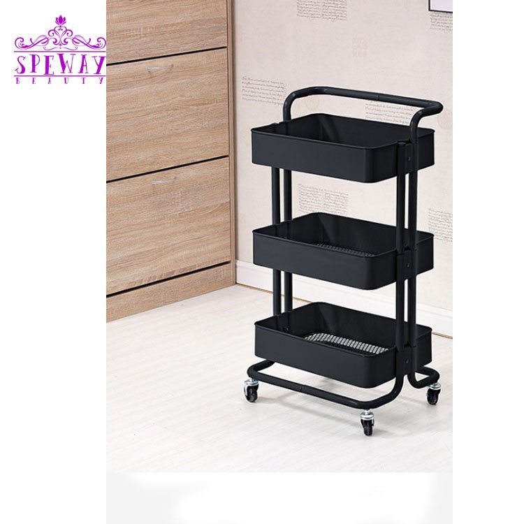 cheap salon Multifunction 3 shelves carts movable trolley for sale