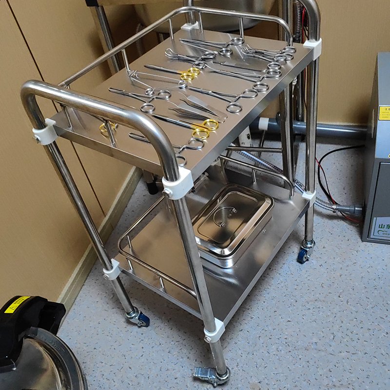 Medical Cart Stainless Steel Treatment Cart Hospital Storage Rack Small Cart Beauty Salon Medical Mobile Trolley Storage