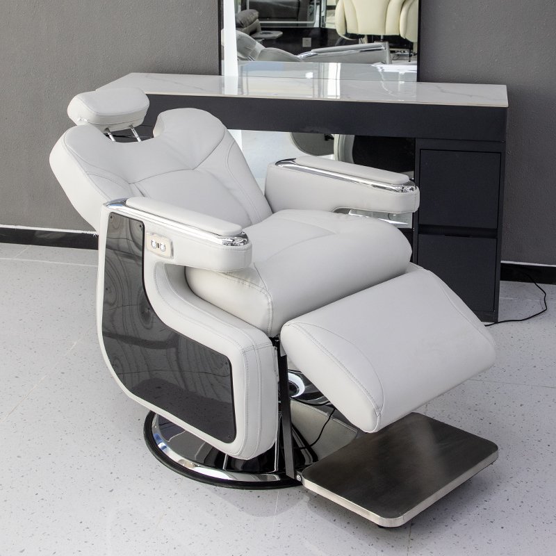Bojue FanRui Luxury Barber chair Stainless steel hair chair hair salon special swivel chair hair intelligent shampoo massage